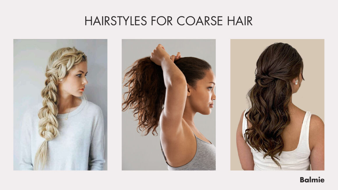 Examples of different hairstyles for coarse hair.