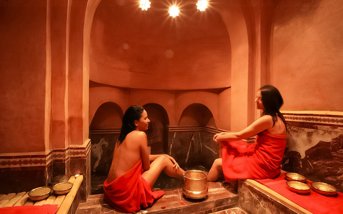 girls enjoying their time with moroccan hammam rituals